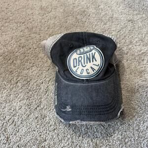 Headmost Brand Drink Local Mason Jar Label Distressed Baseball Cap Hat Snapback